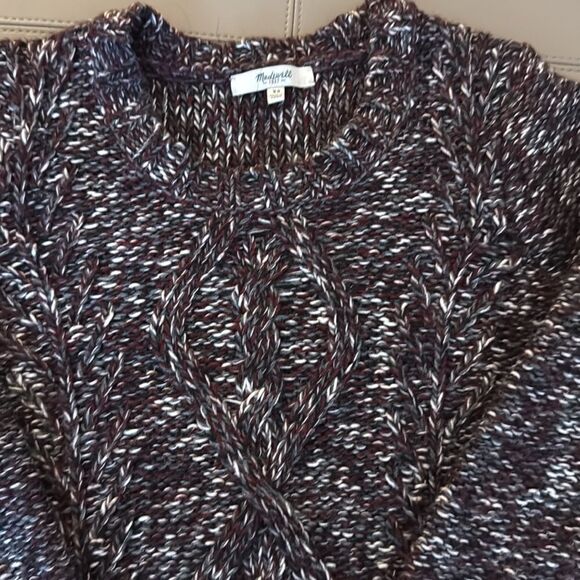 Madewell Woman’s Chunky Knit Tweed Crewneck Sweater with Side Vents. Size XS. - Picture 3 of 8